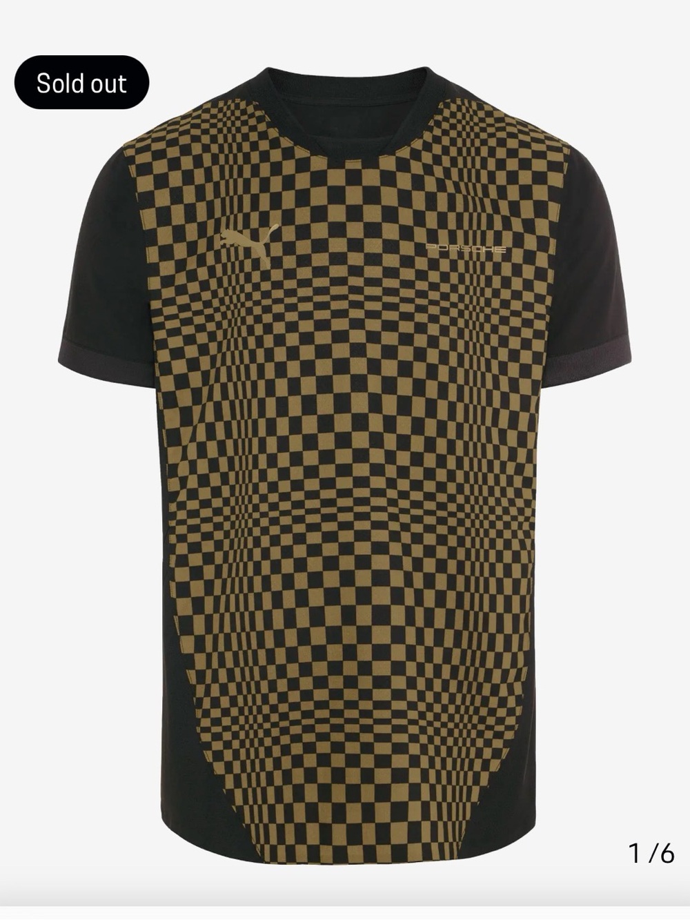 Porsche Design Men's Black and Gold Checkerboard Jersey - Sold Out